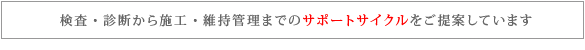 検査・診断から施工・維持管理までのサポートサイクルをご提案